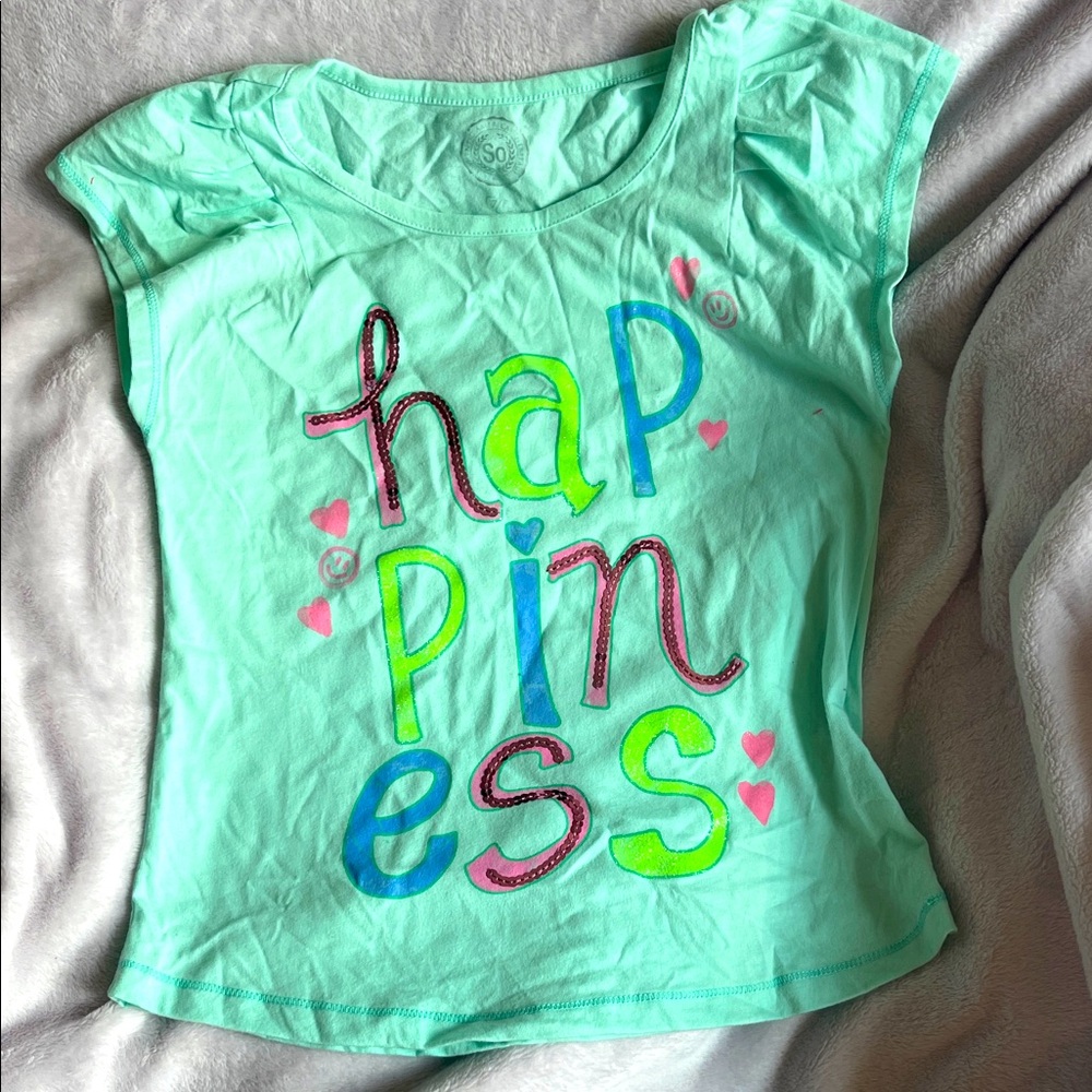 SO Mint Green Happiness Kids Shirt